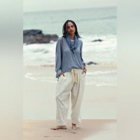 FREE PEOPLE  Something About It Pants in Ivory Small - Picture 1 of 6